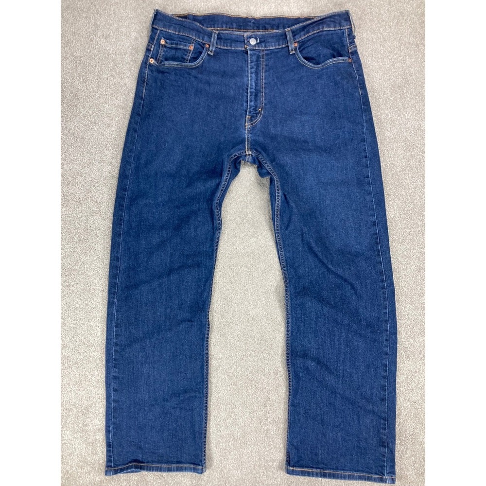 Levis 569 Loose Straight Jeans Mens 38x32 Blue Dark Wash Stretch Workwear Denim